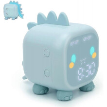 (Blue) Cute Dinosaur Digital Alarm Clock