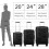 (Black, 24+28inch) British Traveller-3Pcs ABS Hard Shell Suitcase Set 5