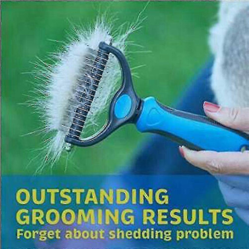 Pet Deshedding Brush Double-sided Undercoat Rake 2