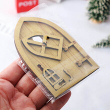 Miniatur-Puppenhaus Holztüren & Fenster 2er-Sets Garten & Cottage-Szenen 1:12|'