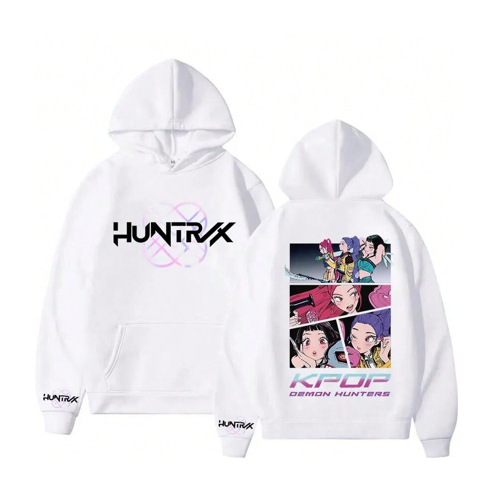 (White, S) K-pop Demon Hunters 2025 Film Print Hoody Men Women Retro Oversized Fleece Sweatshirt Gothic Tide Long Sleeve Hoodies Streetwear-image-OPC-PJGNYVJ-NEW
