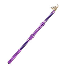 (Purple, 2.4) 1.8-3m Fishing Rod Ultra-light Carbon Fiber Contraction Fishing Pole Fishing Tackle