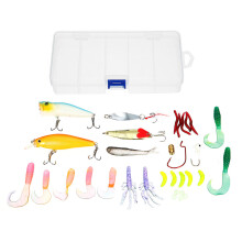 (Type G: 22pcs) 18/20/22/28/29/33 Pcs Fishing Lure Set Fish Bait And Fish Hook Set Multifunctional Fishing Accessories With Box