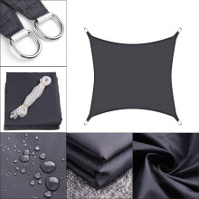 (XL) 300D 160GSM Square Sun Shade Sail Garden Patio Awning Canopy Sunscreen UV Block Outdoor Camping