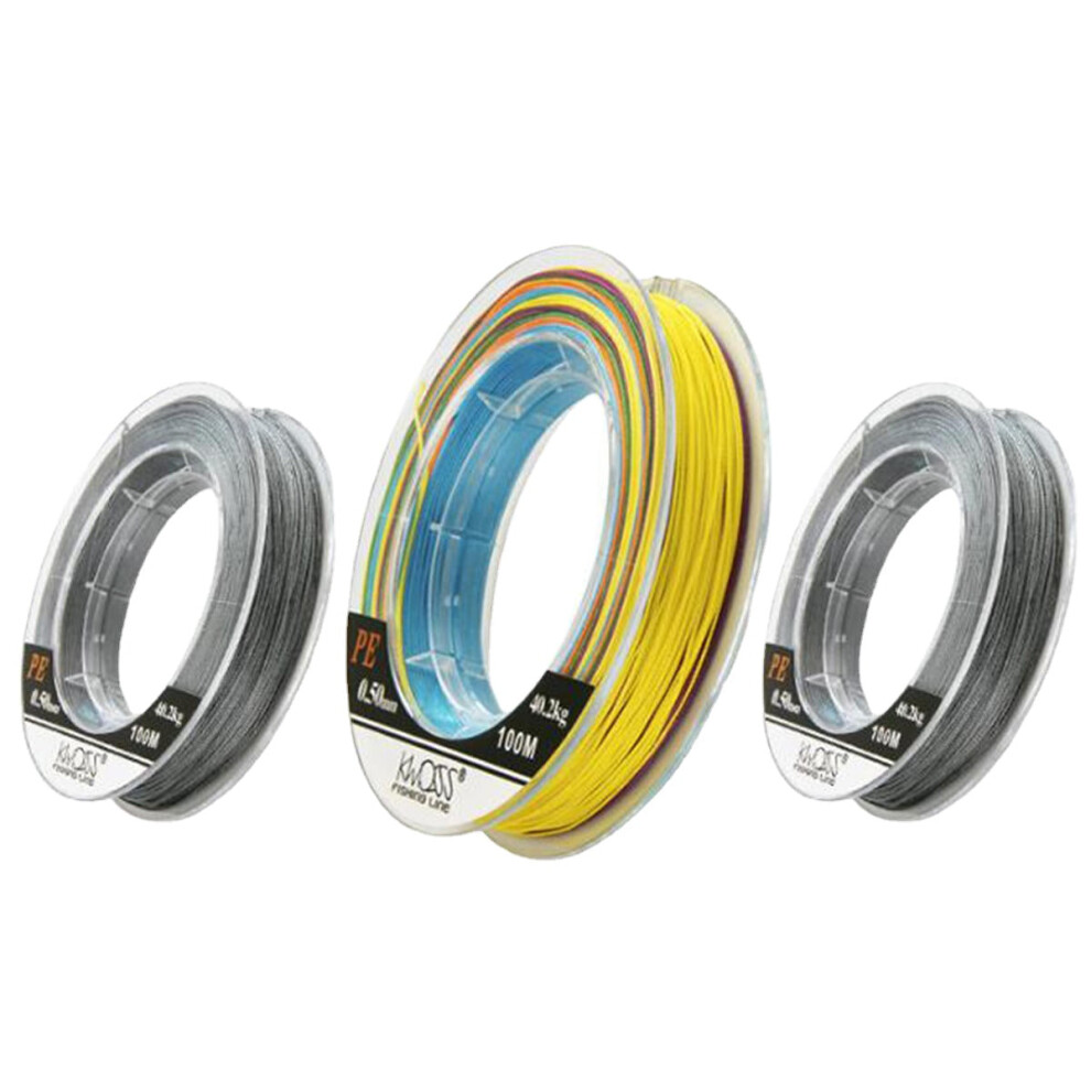 (5) Braided Fishing Line 12 Strands 100m Super Strong PE Braided 12-100LB Silver-image-OPC-PJGP5YG-NEW