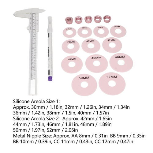 3D Areola Tattoo Messset – 12 Stück, 30–52 mm 1