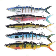 (#4) 1PCS 17.8CM 38G 8-Section Fishing Lures ABS Lead Fish Jig Simulation With Fish 2 Hooks