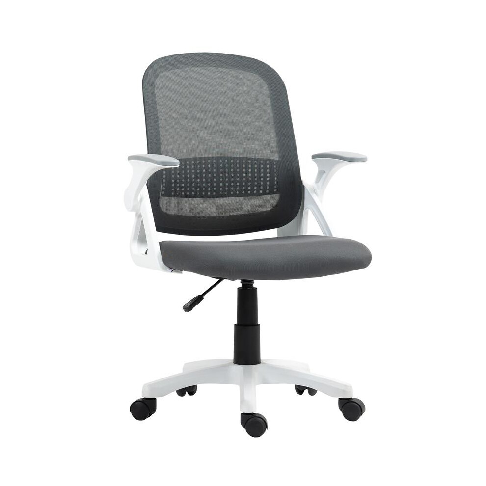(Grey) Breathable Mesh Office Chair, Ergonomic Swivel Computer Chair with Flip-up Armrests, Lumbar Back Support for Home/Office-image-OPC-PJGPBM2-NEW