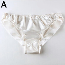 (XL,white)Women's Mulberry Silk Panties Underpants Soft Comfort Underwear Solid Girls Female Briefs Sexy Lingerie Plus Size Lingerie
