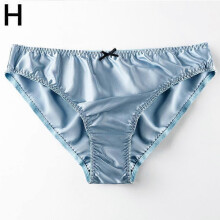(L,sky blue)Women's Mulberry Silk Panties Underpants Soft Comfort Underwear Solid Girls Female Briefs Sexy Lingerie Plus Size Lingerie
