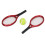 4er-Set Mini-Tennisschläger, 1:12, 93,8 cm, Kunststoff 1