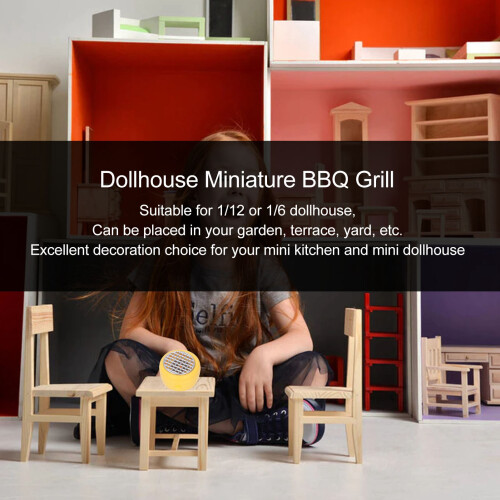 Puppenhaus-Mini-Grill- und Backofen-Set, Gelb 2