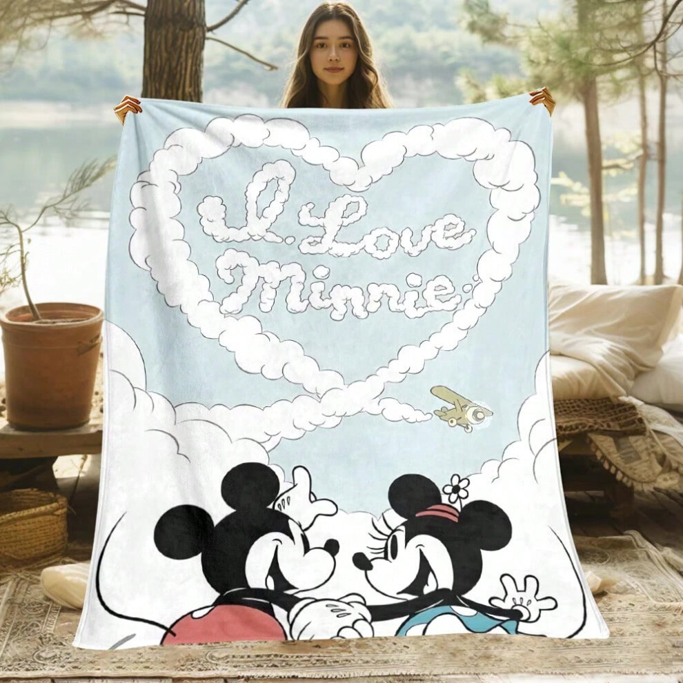 (11, 150x200cm(59x78in)) Mickey Mouse Mickey Minnie,beauty Cartoon HD Art Print Blanket.Soft Warm Flannel Bed,Sofa,Blanket.Gifts,Picnics,Trips,Blanket-image-OPC-PJGPK6Q-NEW