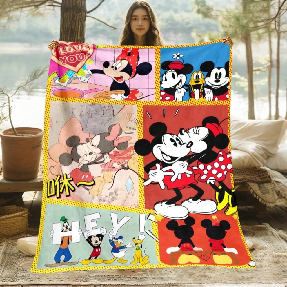 (20, 130x150cm(51x59in)) Mickey Mouse Mickey Minnie,beauty Cartoon HD Art Print Blanket.Soft Warm Flannel Bed,Sofa,Blanket.Gifts,Picnics,Trips,Blanket-image-OPC-PJGPK7D-NEW