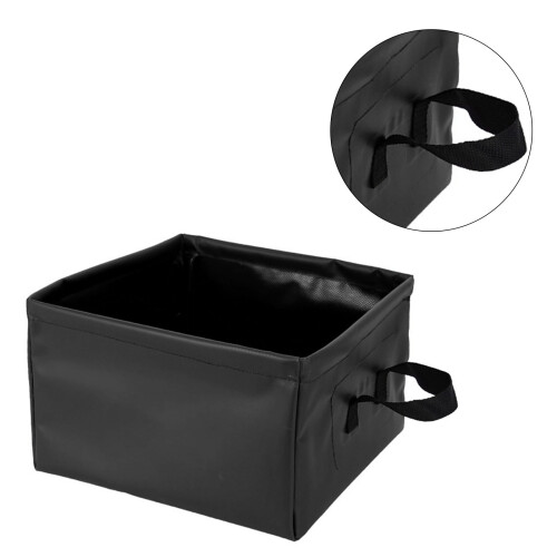 13L faltbarer Camping-Eimer schwarz tragbar 2