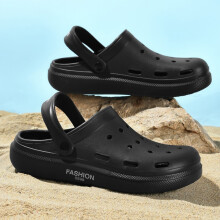 (black, 45) Cave shoes men's shoes outdoor sports sandals two-wear half slippers fashionable casual soft-soled beach shoes sandals