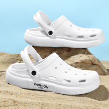 (WHITE, 45) Cave shoes men's shoes outdoor sports sandals two-wear half slippers fashionable casual soft-soled beach shoes sandals