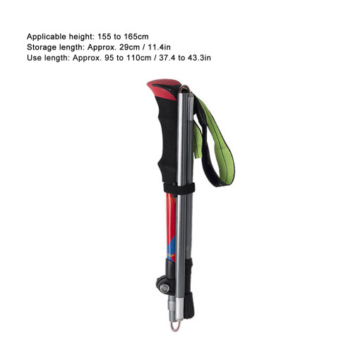 Roter Wanderstab aus Aluminiumlegierung 155–165 cm 1