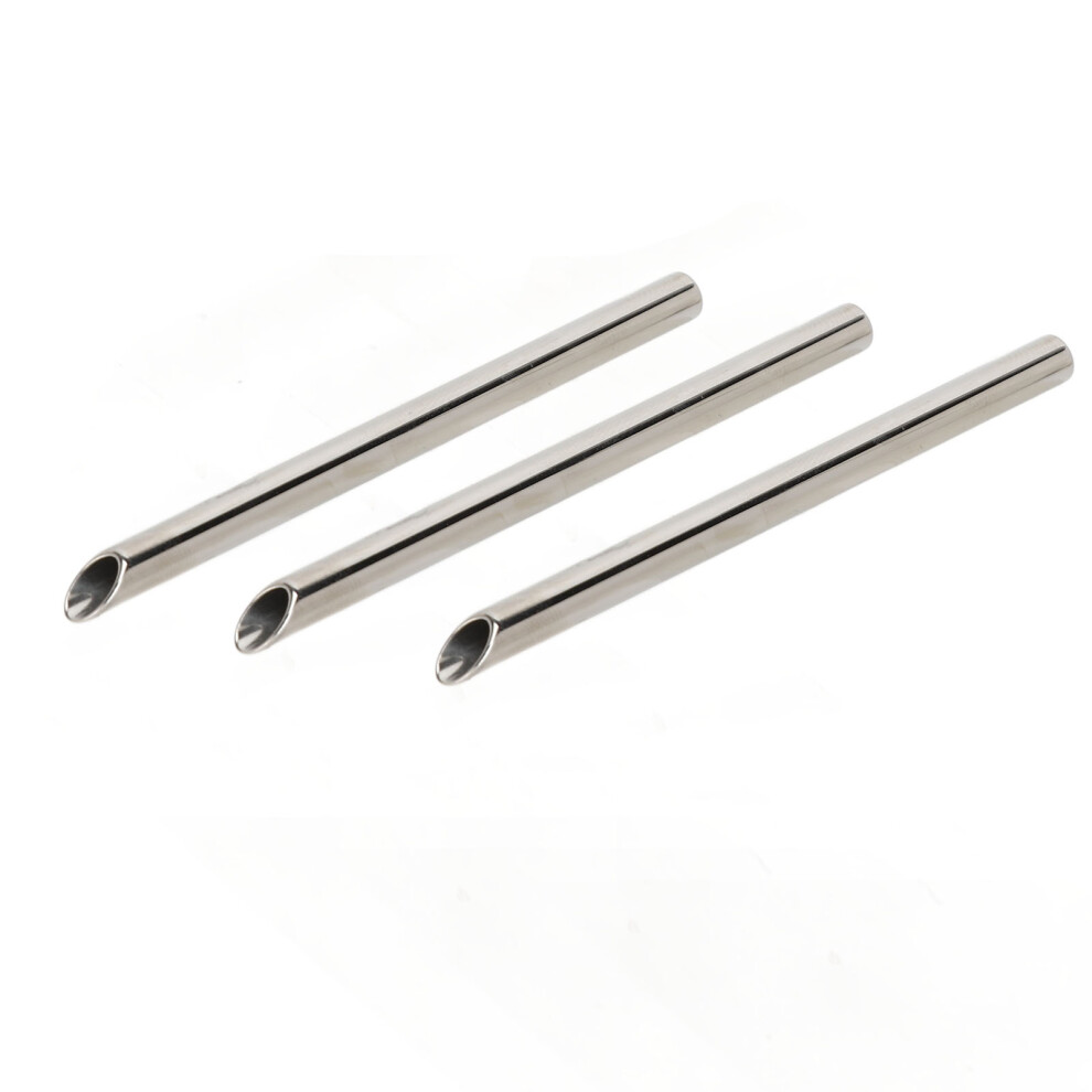 3-Pcs Medical Stainless Steel Receiving Tubes for Piercing, 5mm