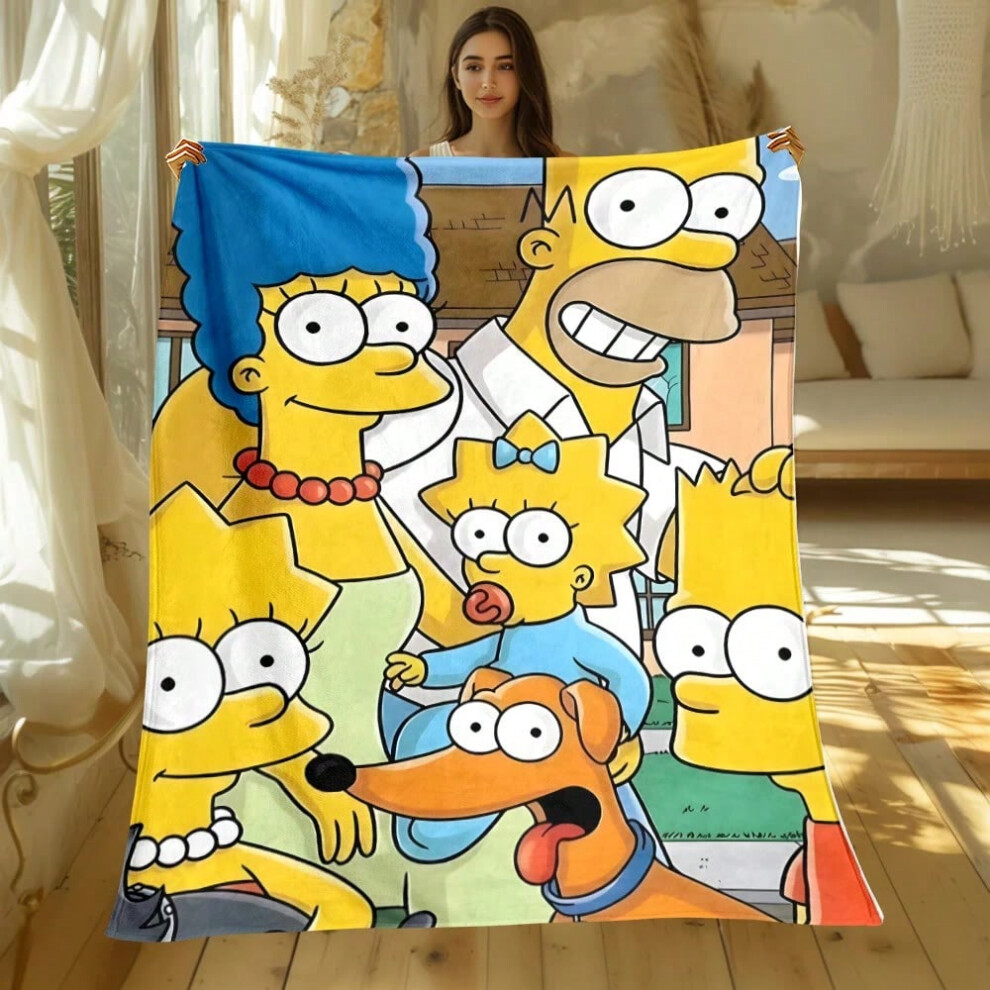 (9, 150x200cm(59x78in)) S-the Simpsons Cartoon Print Blanket.Warm and Comfortable Flannel,Bedroom,Sofa,Bed,Chair Picnics,Trip, Camp,Blankets.-image-OPC-PJGPPPN-NEW