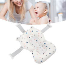 Baby Badewannensitzkissen, schwimmend, sicher, faltbar, verstellbar, für Neugeborene, Badehilfe in Weiß mit Sternen