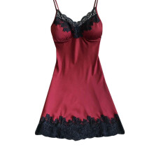 Women's Bra Without Underwire Satin Nightwear Wine Red Size 40 L Model 2029e