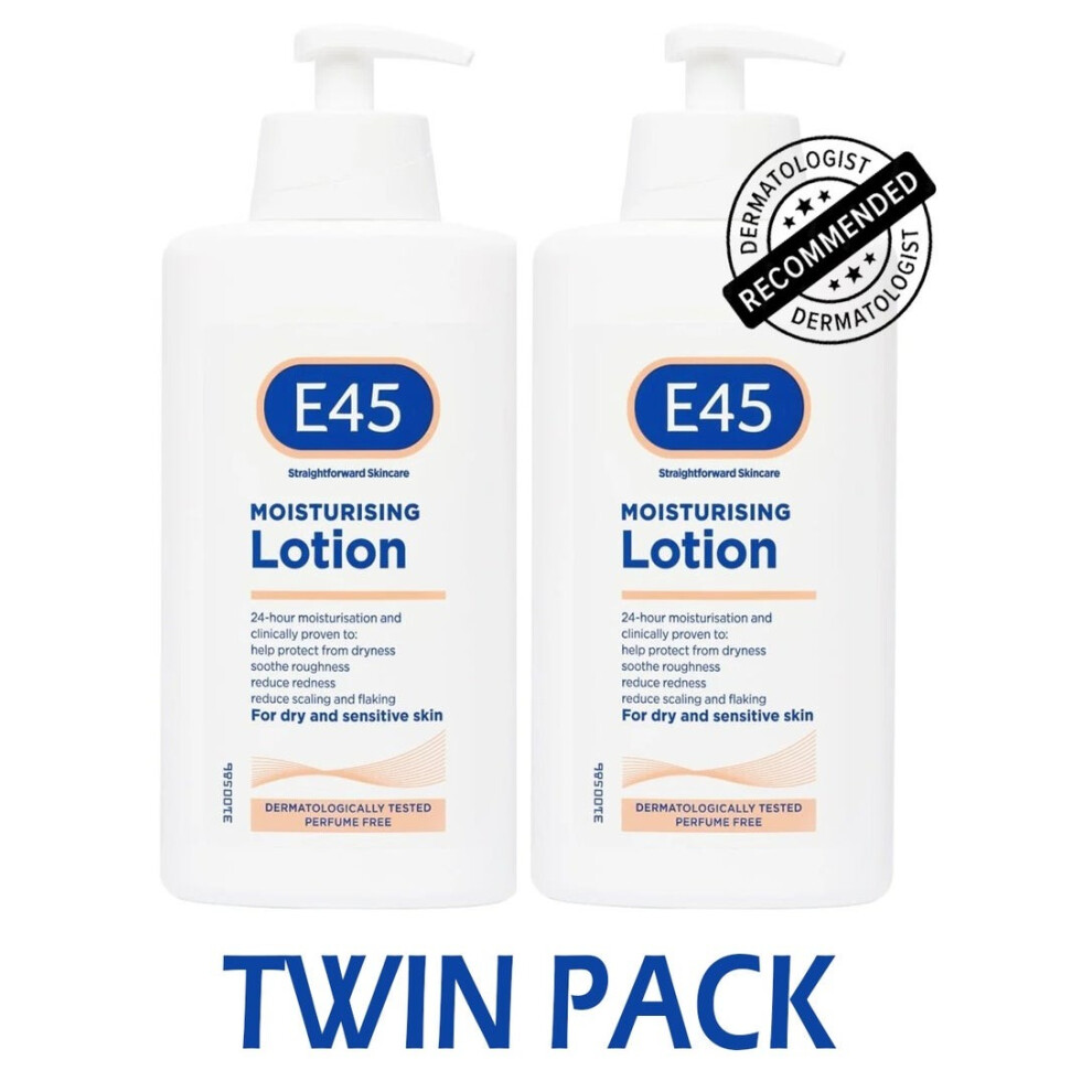 e45 Dermatological Moisturising Body Lotion for Dry Skin 500 mL ( Pack OF 2 )