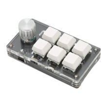 6-Tasten-Mini-Keypad mit Drehknopf 1100mAh weiß BT/USB