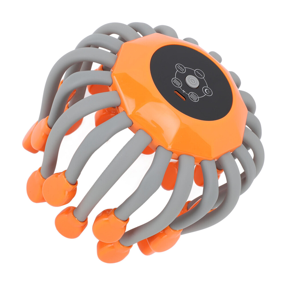 Orange Electric Claw Head Massager 900Mah Vibration & Sound Therapy