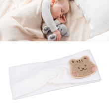 Elastisches Baby-Stirnband aus Baumwolle, 17,3  8 cm, Weiß