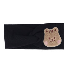 Haarbänder für Kleinkinder und Babys, weiche Baumwolle, elastisch, Cartoon-Design, Kopfbedeckung, Schwarz