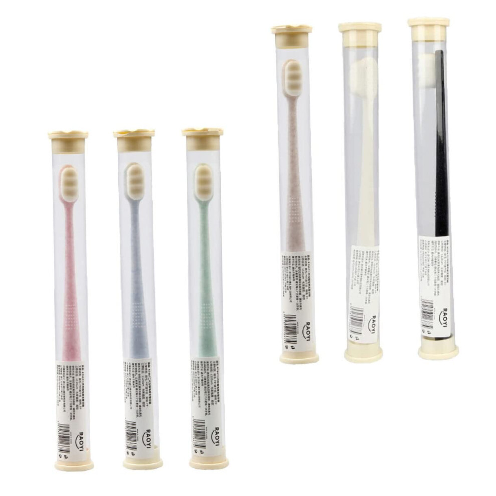 6-Pack Toothbrushes For Adults - Soft Bristles For Gentle Gum Care, Fine Bristles, Color Options, Home And Travel