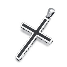 Sterling Silver Cross Necklace Unisex Simple Christian Cross Single Pendant Prayer Necklace