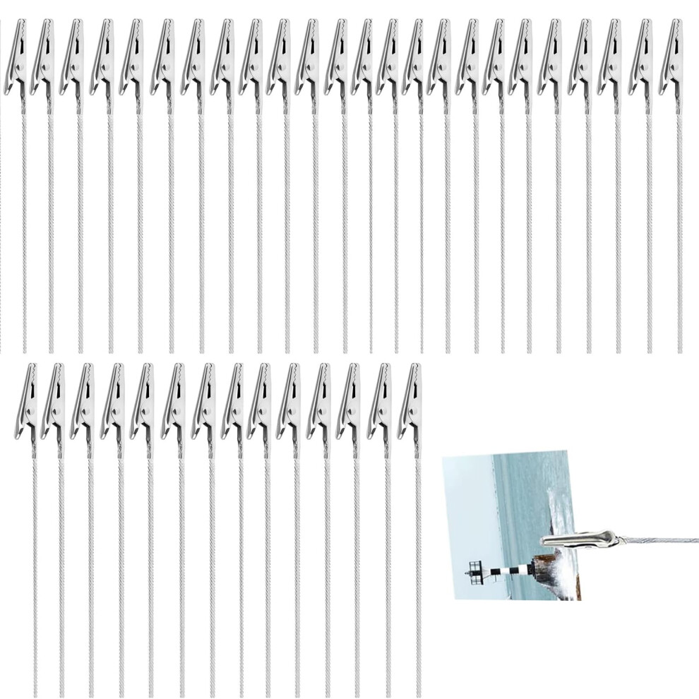 Metal Wire Crocodile Clips 12 Cm, 50-Pack - Photo Clips, Memo Clip Holder Stand, Metal Card & Photo Holder For Notes 6482260475967