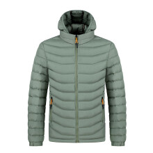 (BLACK, XL) Men's Cotton Jacket, New Thick Hooded 50D Soft Multi-Color Foldable