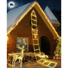 9.8Ft Ladder Christmas Lights with Santa Claus - 310 LED Outdoor Christmas Lights Mains Powered