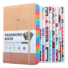 Password Keeper Book With Colorful Alphabetical Tabs 2 Bookmarks Seniors 8.5 X 6.25 Inch Internet Address