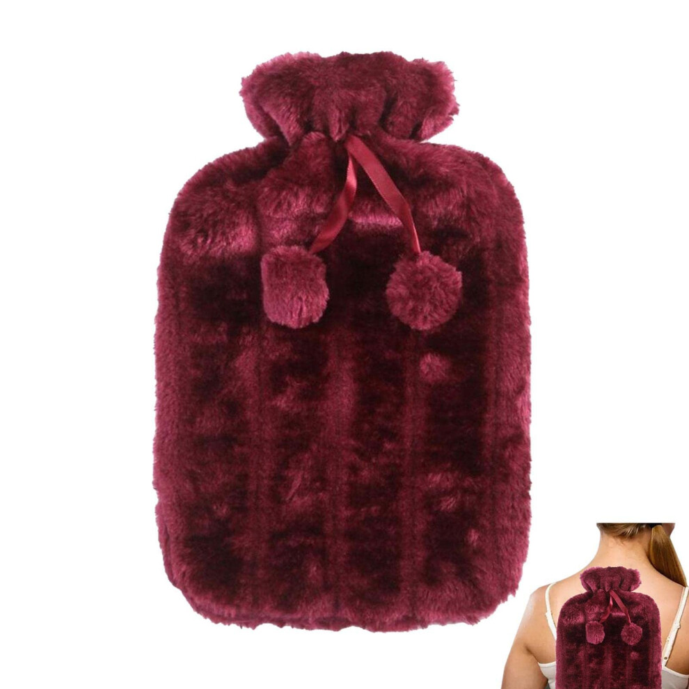 Insulated Hot Water Bottle Covers 2-Litre Soft Faux Fur Covers Pink Cases Only For Women And Children