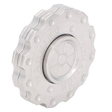 Stainless Steel Gear Push Slider Toy 46x13.5mm Silver Stress Reliever