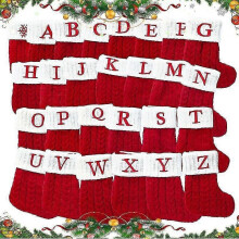 Year 2023 Xmas Christmas Navidad 2022 Home Tree Decoration Ornaments Alphabet Knitting Socks 1PCS/YY
