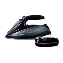 Tower Cordless Steam Iron with One Temp Technology & XL Ceramic Soleplate, Lilac & Black T22036LIL