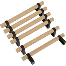 6pcs Adjustable Wooden Cabinet Pulls, Unfinished DIY Pulls, Adjustable Double Hole Distance Pulls, Modern Hardware Dresser Drawer Pulls