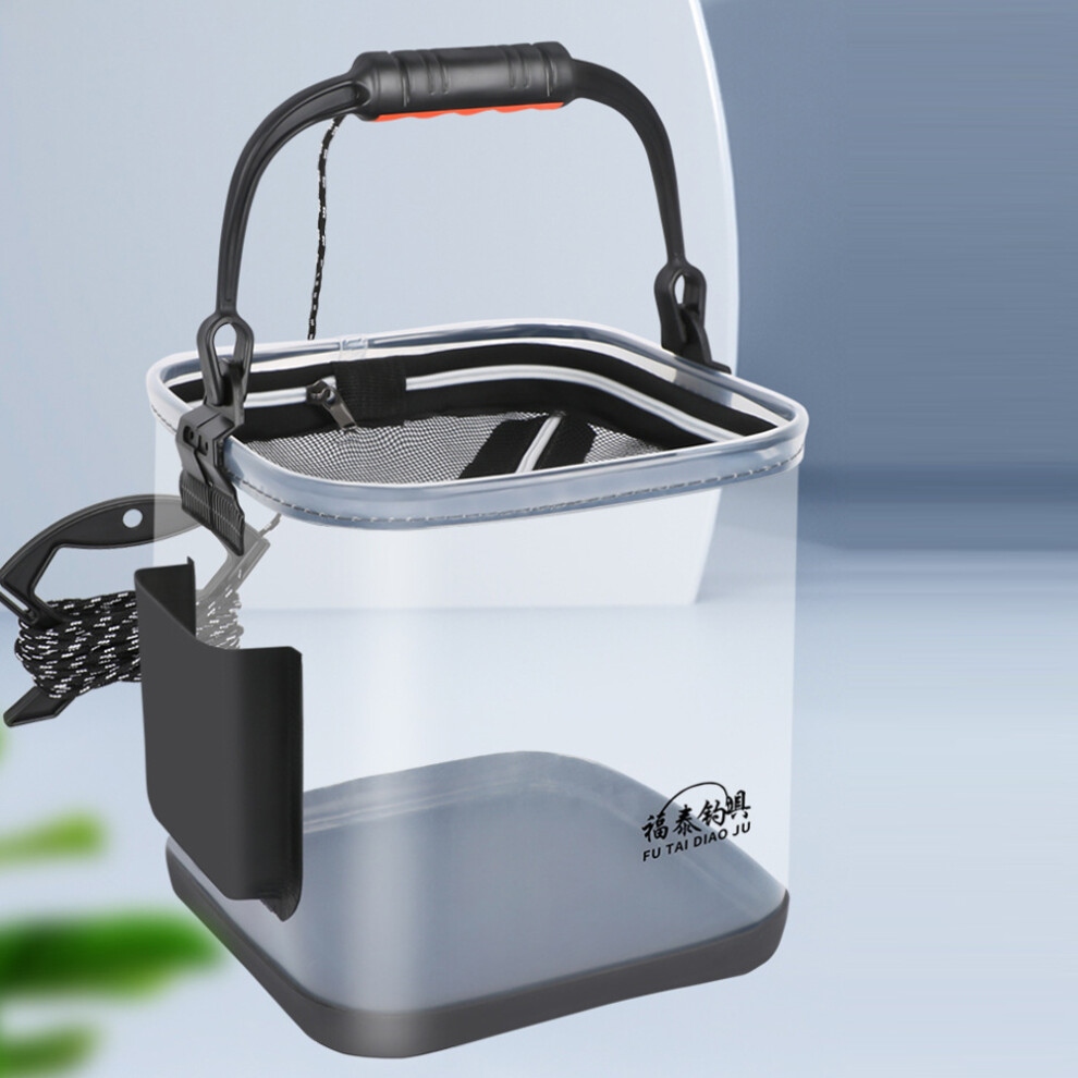 Large Transparent Eva Fishing Bucket Collapsible 200/245Mm Camping Storage 7901338057328