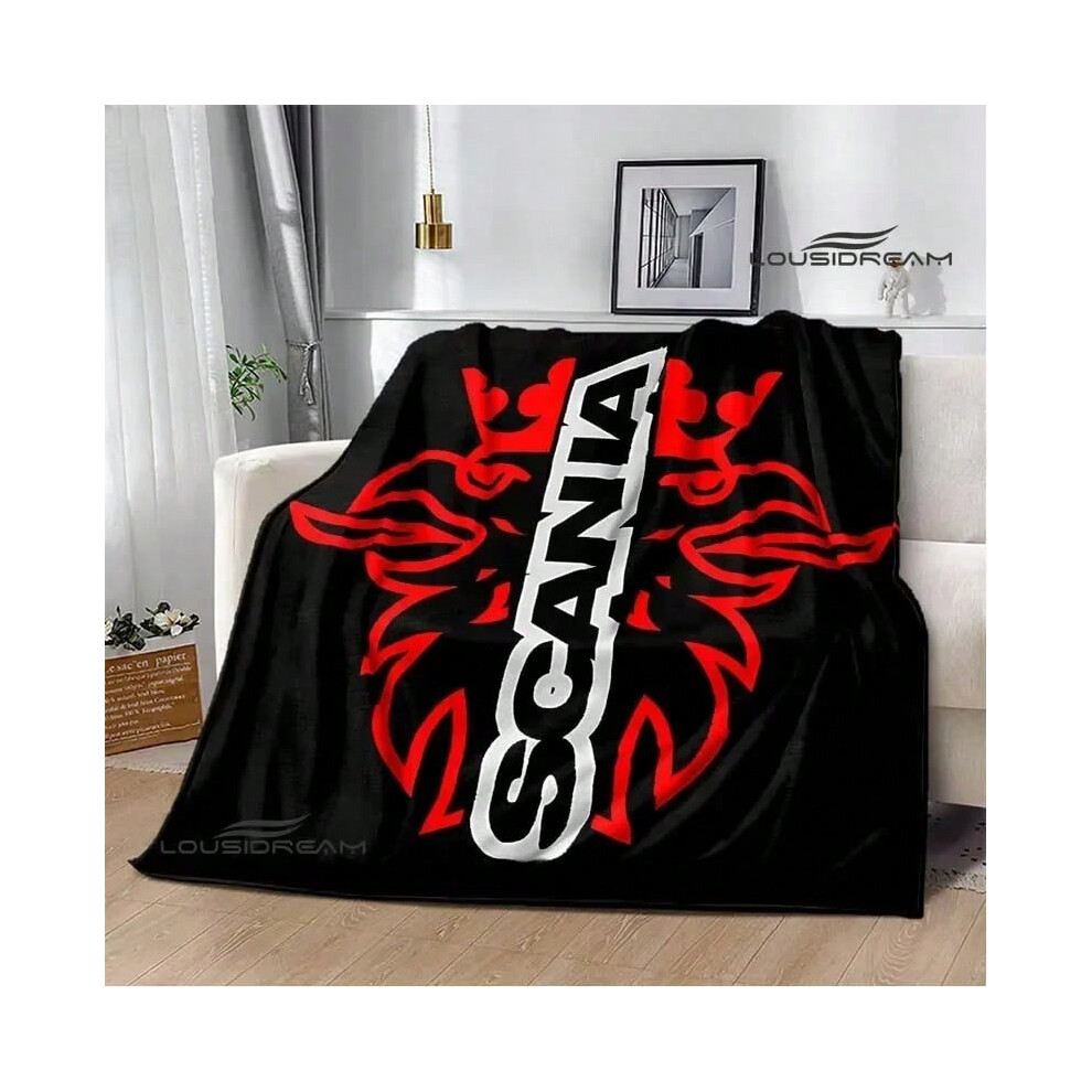 (nxl-250106000113, 80x100cm) S-Scania logo printed blanket Warm Flannel Blankets Soft and Comfortable Blankets Home Travel Blanket bed linings Birthda-image-OPC-PJGQDJ7-NEW