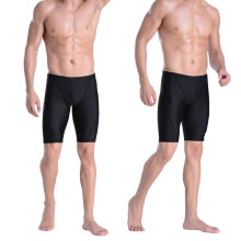 Lange Trainings-Schwimmshorts Wasserdicht Schnelltrocknend Schwarz Hautfreundlich Männer Badehose für Rennen 4XL (Empfohlene Gewichtsrange