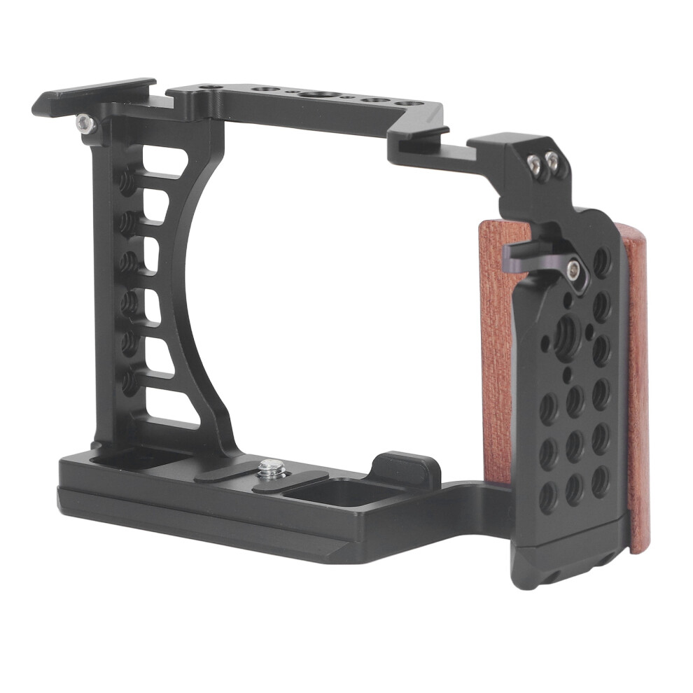 Aluminum Camera Cage For Zv E1 With Wood Handle, Cold Shoe Mount 7641338061375
