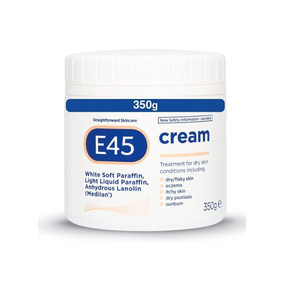 Cream E45 Moisturizing For Dry Skin Conditions Dermatological, Eczema Sunburn, Itchy Skin Treatment 350 Grams