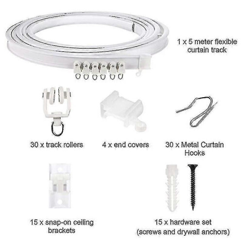 (2m) 1-5 Meters Bendable Ceiling Curved Curtain Track Flexible Ceiling Curtain_FC10 1