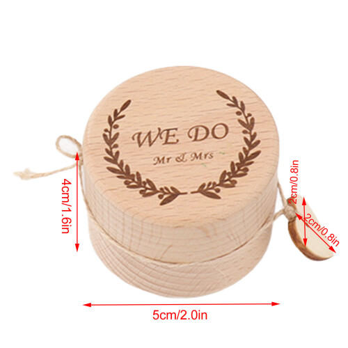 Holz-Ringbox 5x4cm Herz 2x2cm Buche/Polyester 1