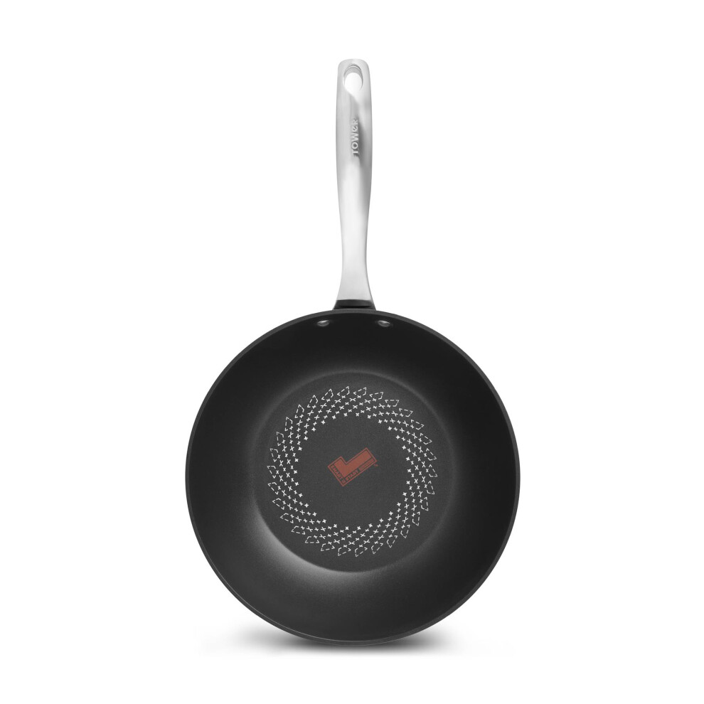 Tower Smartstart Ultra Forged 28Cm Aluminium Wok With Aeroglide Ultra Non-Stick Coating, Inducto Induction Compatible T900306